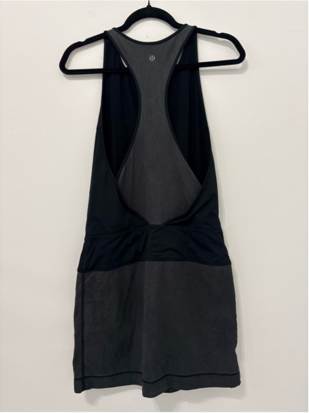 Lululemon Blissed Out Tank Dress Sz 2 Black Gray EUC - Picture 7 of 11